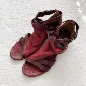 A.S. 98 Red Leather Sandals, Size 39 / US 8.5-9